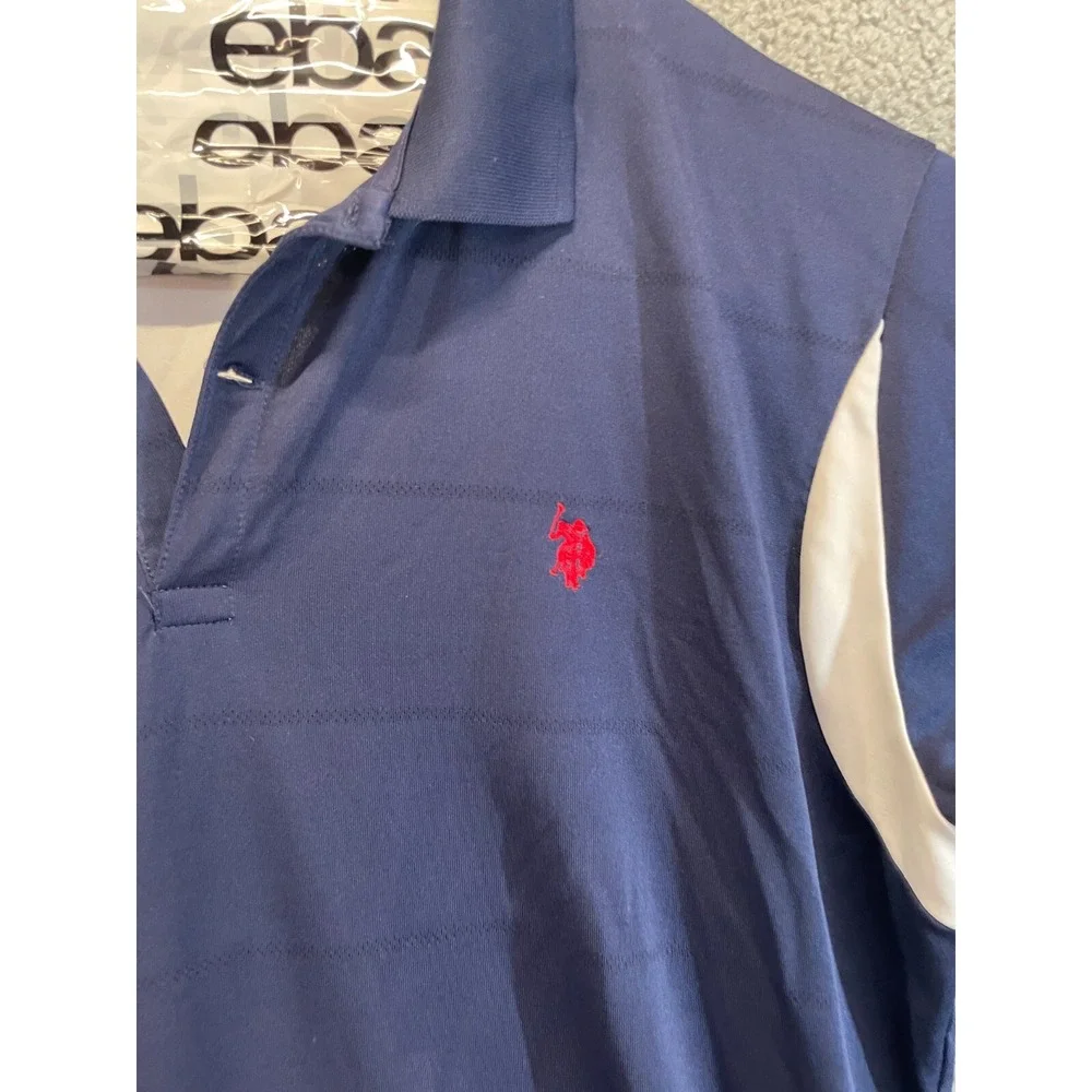 US Polo Association Luxury Feel Polo 100% Cotton‎ Mens Size XL Blue Short Sleeve